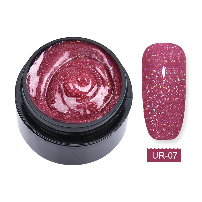 Glitter 7 Ur Sugar, 15 мл, голографический блеск, полиэкстенсивный гель, французские ногти, прозрачный, Камуфляжный цвет, строитель, УФ-гель для ногтей, для наращивания пальцев - Цвет: Glitter 7