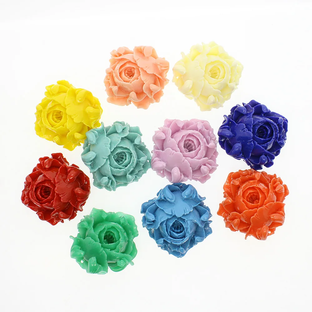 2 шт. Синтетические Коралловые бусины в форме цветка россыпью 35 мм окрашенные