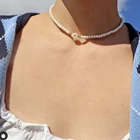 IPARAM модное жемчужное цветочное ожерелье для женщин Корейское жемчужное Короткое ожерелье ошейник ожерелье Модные украшения подарок
