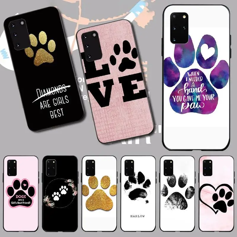 Чехол для телефона PENGHUWAN с надписью Best friends Dog paw чехол Samsung S20 plus Ultra S6 S7 edge S8 S9 S10