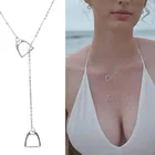 Женская подвеска в форме копыта, ожерелье в форме подковы из стерлингового серебра 2021 пробы с двойной лошадью, бижутерия, подарки на Рождество, 100%