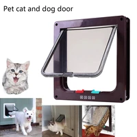dog cat flap door with 4 way lock pet cat gate security flap door for animals plastic small dog gate cat flap pet door gate