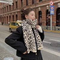 leopard print scarf women winter europe and america fashion thickening warm imitation cashmere knitting wool scarf shawl