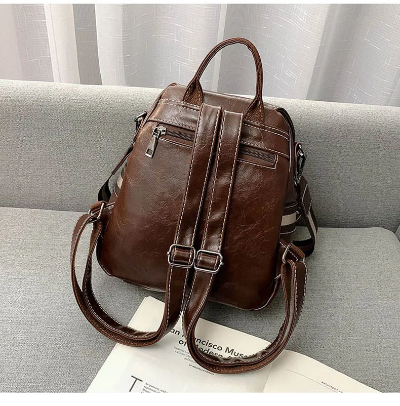 Популярный женский кожаный рюкзак, модные женские рюкзаки Mochila, женские повседневные винтажные сумки на плечо с большой вместительностью XA219H