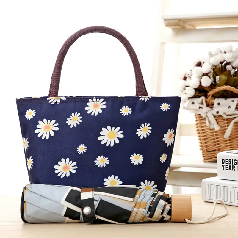 Женская сумка популярная на молнии Портативная для обеда из парусины с