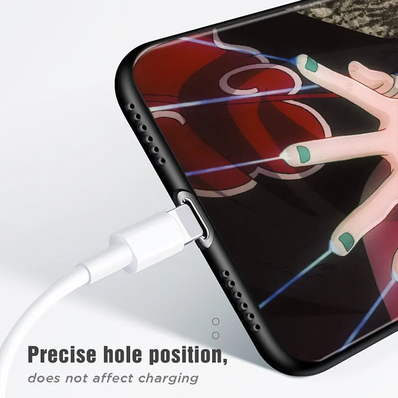 

Hot Anime Naruto Akatsuki For Apple iPhone 12 Mini 11 XS Pro Max XR X 8 7 6 6S Plus 5 5S SE 2020 Black Phone Case