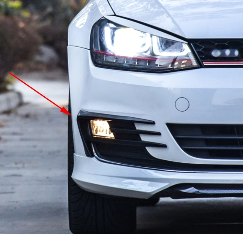 

A Pair Front Fog Lamp Covers ABS Automotive Lamps Cover Trim for MK7 2014- 2017