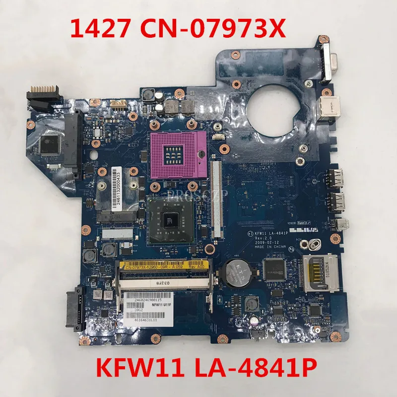 Бесплатная доставка для DELL 1427 материнской платы ноутбука CN-07973X 07973X 7973X KFW11 LA-4841P PM45