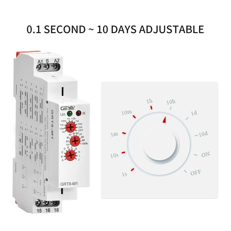 Многофункциональное автоматическое реле времени GEYA GRT8-M1 on Off Time Delay 16 А AC/DC12V-240V |