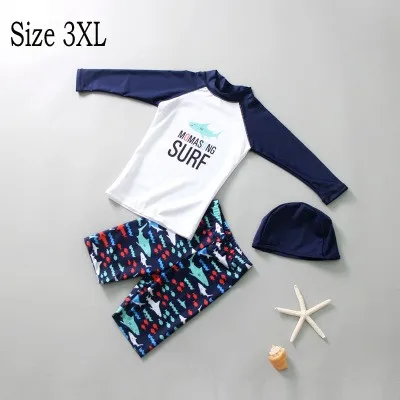 shark 3XL Корейский стиль Rashguard Купальники Акула дети анти-УФ плавание серфинга пляжный купальный костюм динозавр с длинными рукавами Топы Для Серфинга S - Цвет: shark 3XL