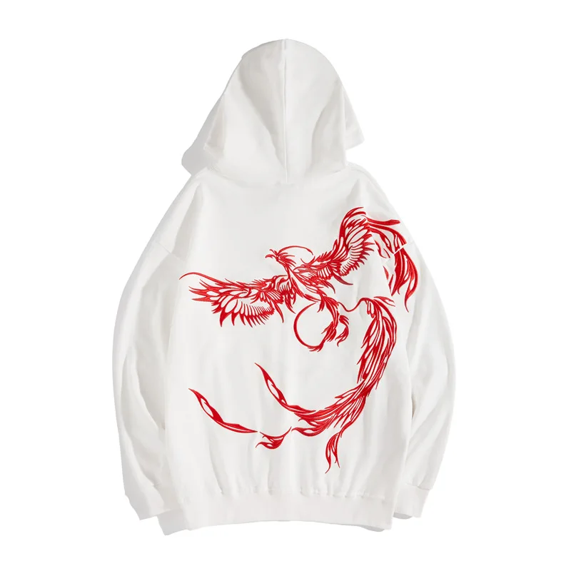 2021 осенние толстовки с вышивкой Феникс и свитшот для мужчин хип-хоп Свободная