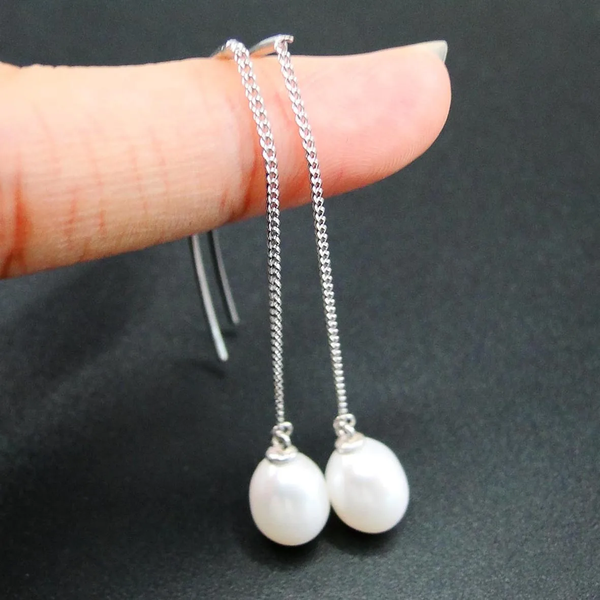 

Hot Selling Wire Earrings Designs 925 Sterling Silver Jewelry Natural Freshwater Pearl Earrings For Women