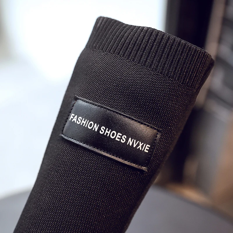 Girls Sock Boots Fashion Mid Top Knitting Autumn Kids Toddler Girl High Shoes |