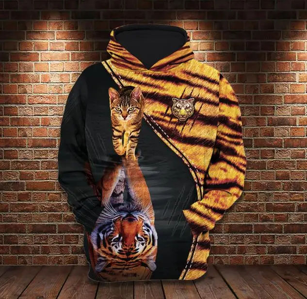 

Новинка, уникальная уличная одежда PLstarCosmos 3DPrint в стиле Харадзюку с изображением кошки, тигра, животного, забавная Повседневная Толстовка/св...