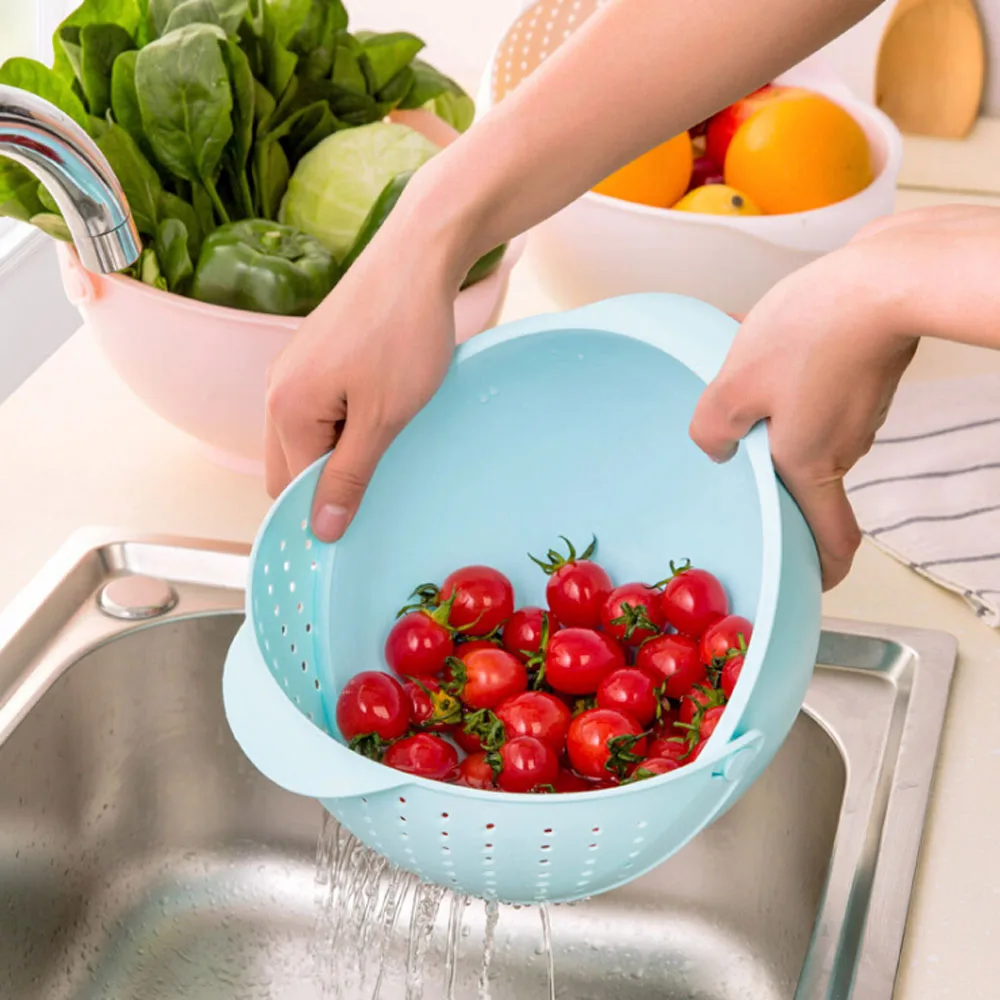 Мульти двойная кухонная дренажная корзина для воды дуршлаг мытья раковины