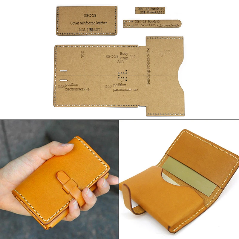 

1 Set Kraft Paper Pattern Drawing Leather Wallet Template DIY Card Bag Design Sewing Stencil Handmade Mould Supplies