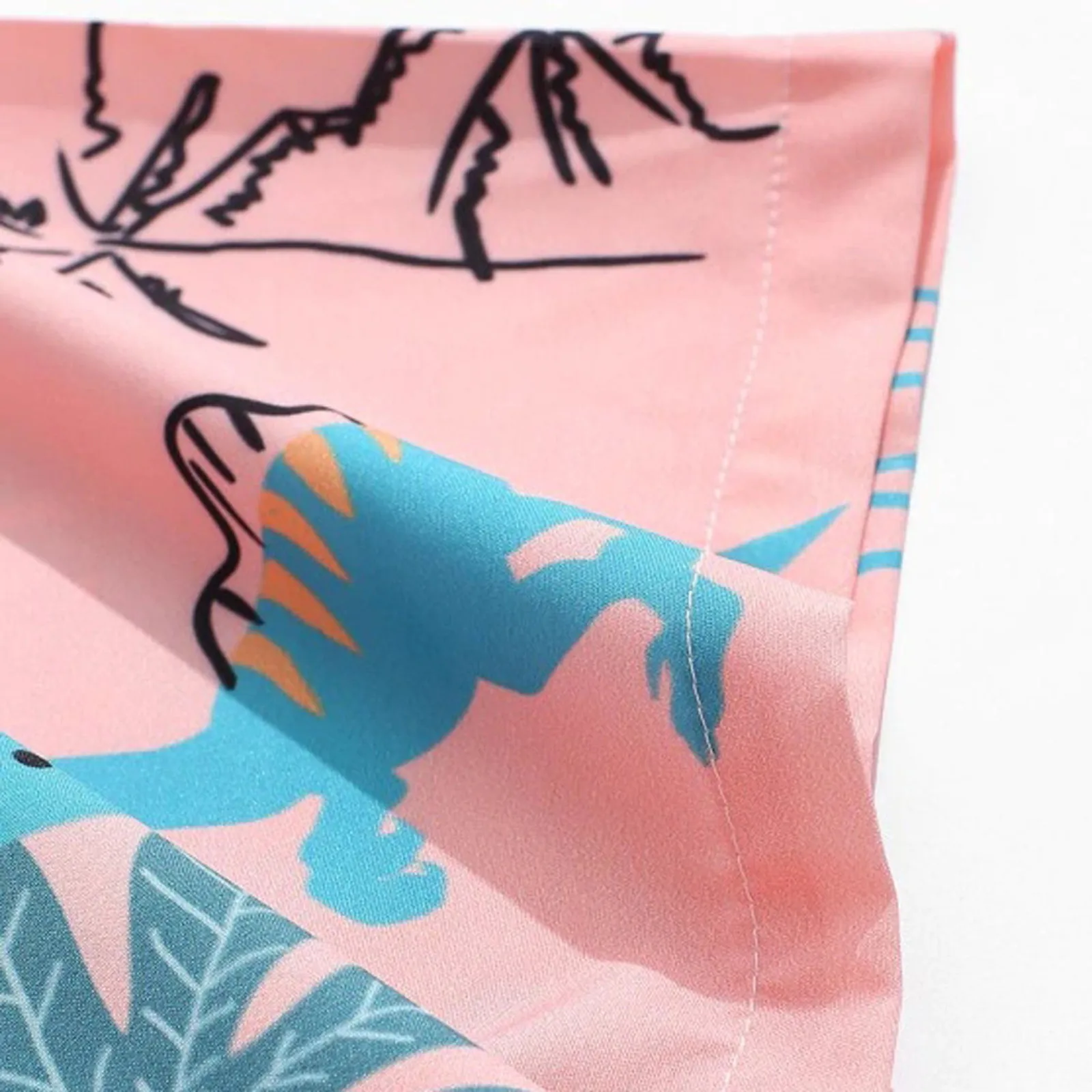 

Men Short Sleeve Lapel Dinosaur Printed Shirt Cute Pattern Floral Shirt Casual Male Blouse Summer Hawaiian Holiday Camisa Tops