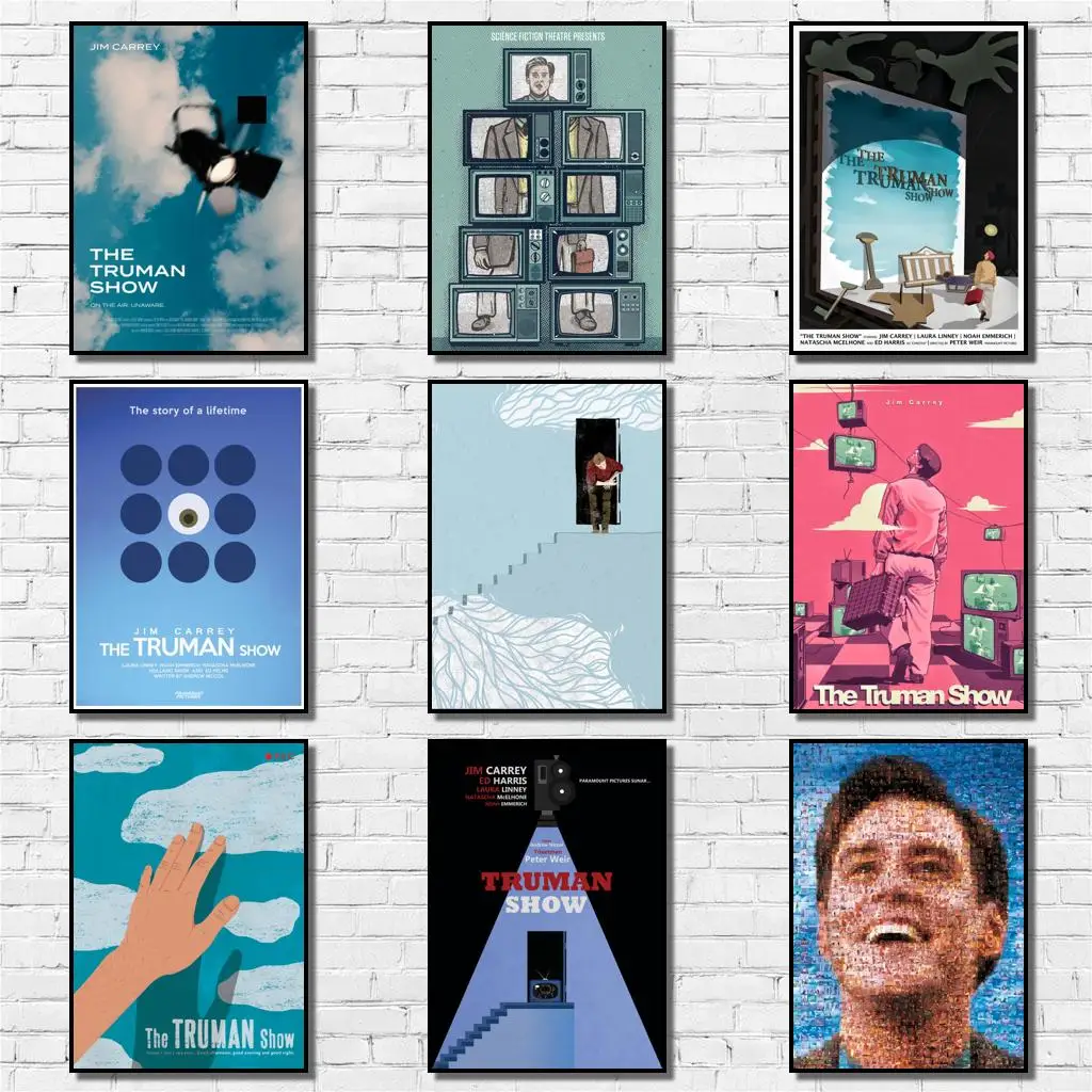 

Фотообои с изображением Truman Show, плакаты из белой бумаги, Необычные наклейки на стену для кафе, бара A3