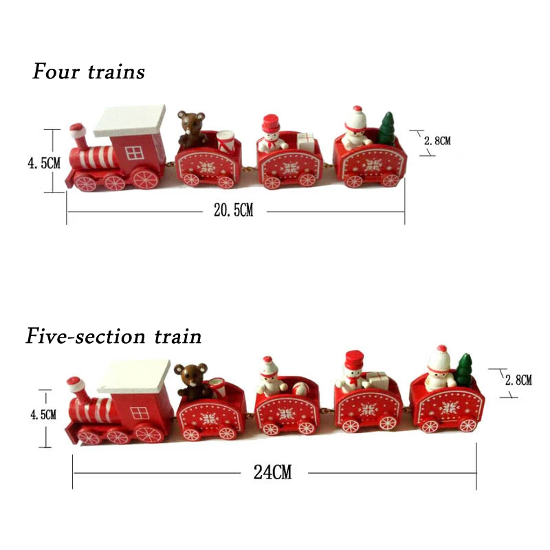 Рождественский поезд расписанное дерево Рождественское украшение для дома с