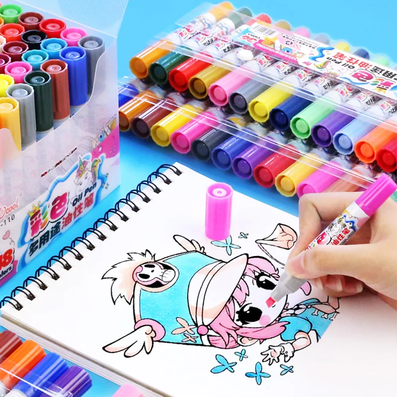 

12/18/24/36 Color Washable Children Watercolor Pen Cute Kids Pastel Drawing Pens Art Graffiti arker Painting Set Stationery