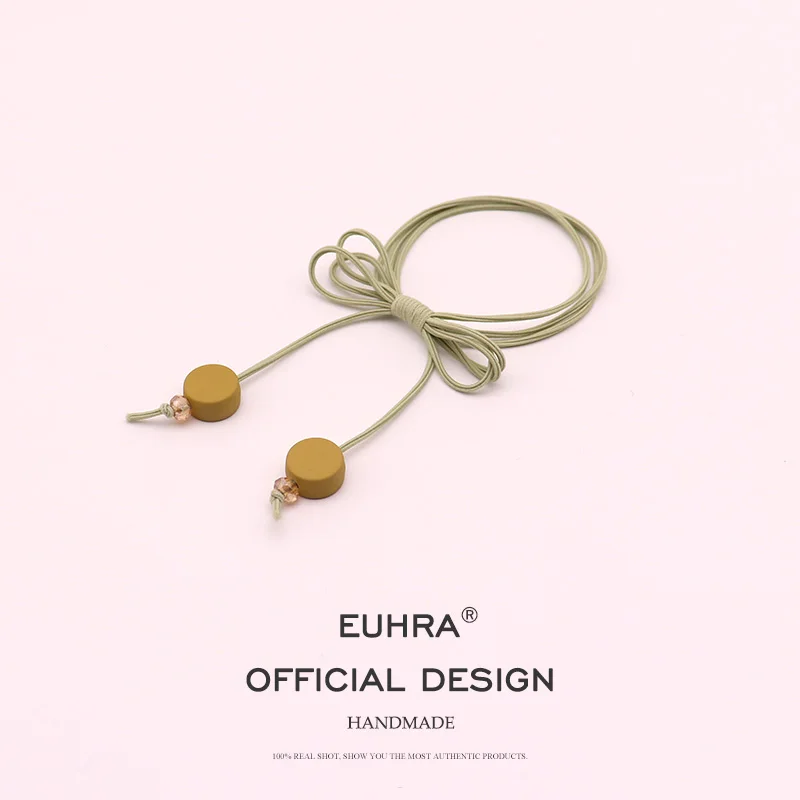 EUHRA, 5 цветов, Кристальные бусины, круглые, очаровательные, эластичные, с кисточками, конский хвост для женщин, лента для волос, для детей, эластичная резинка