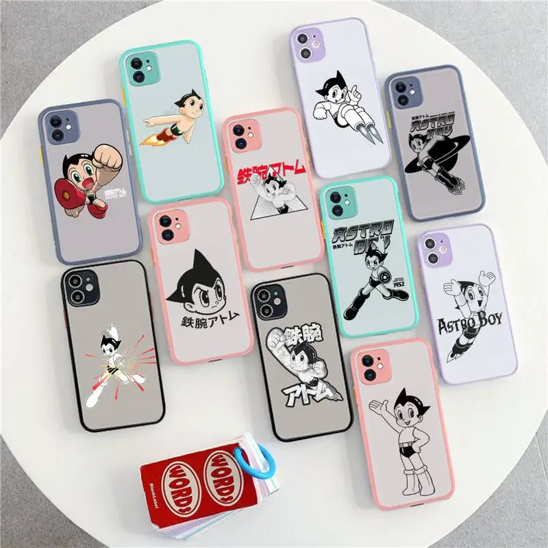 

FHNBLJ Astro Boy AstroBoy Phone Case for iPhone X XR XS 7 8 Plus 11 12 13 pro MAX 13mini Translucent Matte Shockproof Case