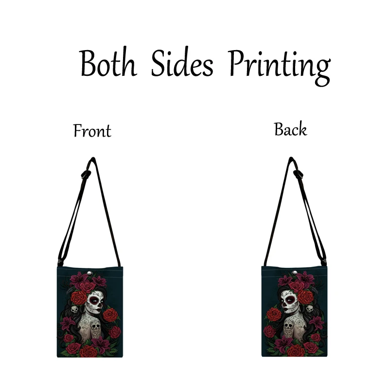 Модная женская сумка-мессенджер с изображением Дня мертвых цветов черепа и