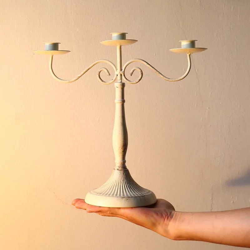 

New Year Home Decor Candle Holder Candlesticks for Candles European Classical Wrought Iron Candle Holder Retro Ornaments Candle