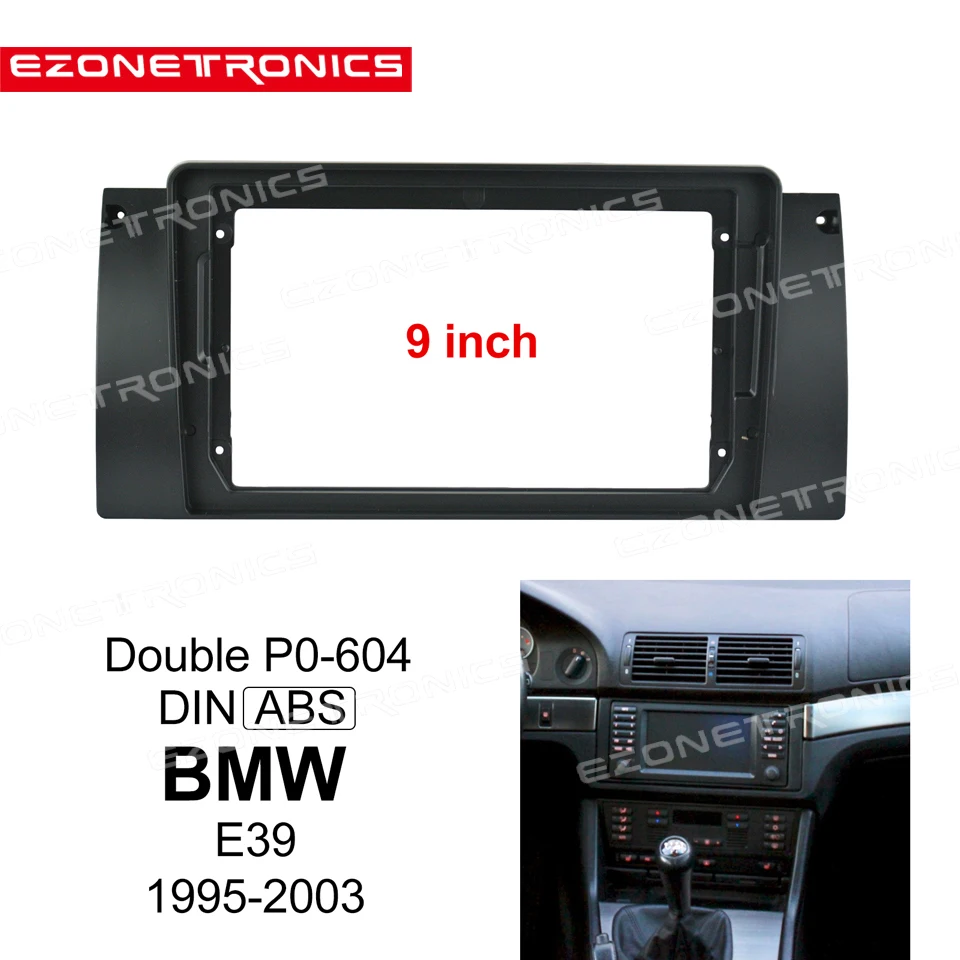 

1-2Din Car DVD Frame Audio Fitting Adaptor Dash Trim Kits Facia Panel 9inch For BMW E39 1995-2003