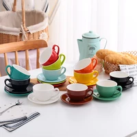 coffee cup and saucer glossy cappuccino latte porcelain drinkware coffeeware sets 300ml ceramic tableware espresso gift