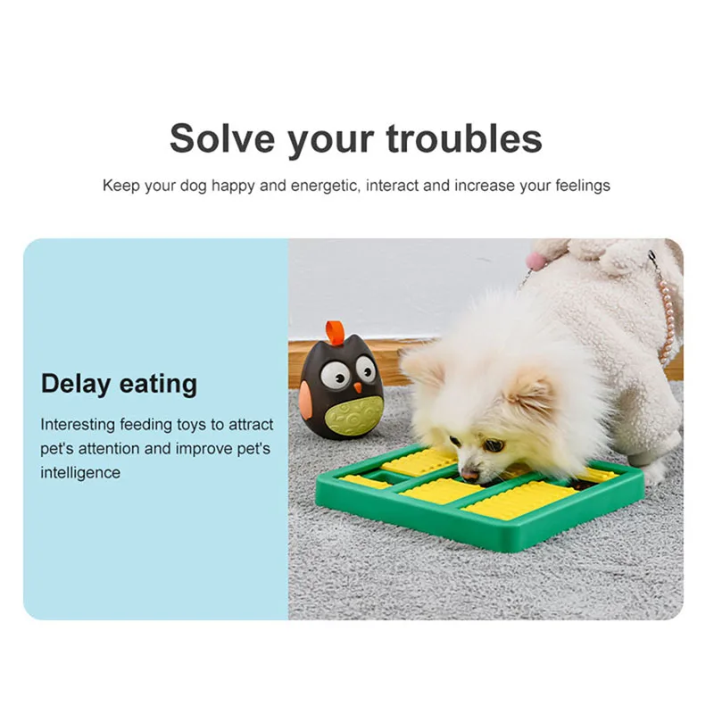 Dog Puzzle Food Fidget Toy Bowl Slow Feeder Interactive Treat Dispenser Game Plate for IQ Training Mental Enrichment | Дом и сад