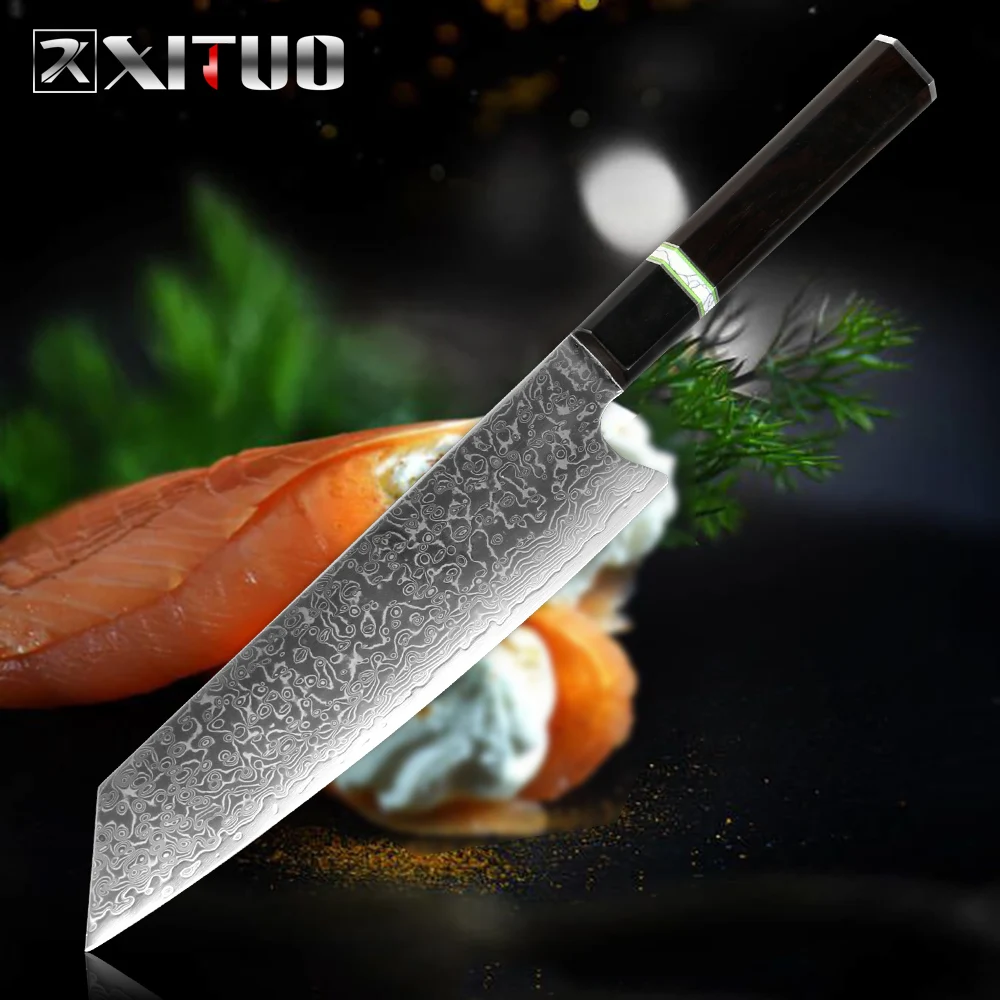 

XITUO Kitchen Chef Knife Damascus G10 Steel Sharp Professional Kiritsuke Cleaver Slicing Utility Cooking Knives Ebony Handle New
