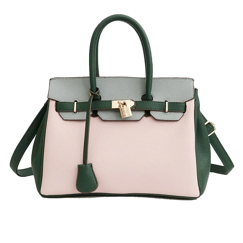 

New Bags Litchi Pattern Birkin Bag Fashion Handbag Large Shoulder Kelly Women's Bag Purses and Handbags