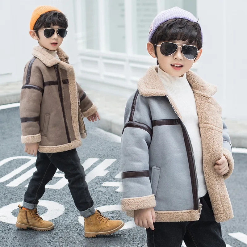 

2021 New Autumn Winter Baby Boys Jacket Coat Kids Warm Children Girls Hooded Outerwear Clothes Lining Plus Velvet High Quality