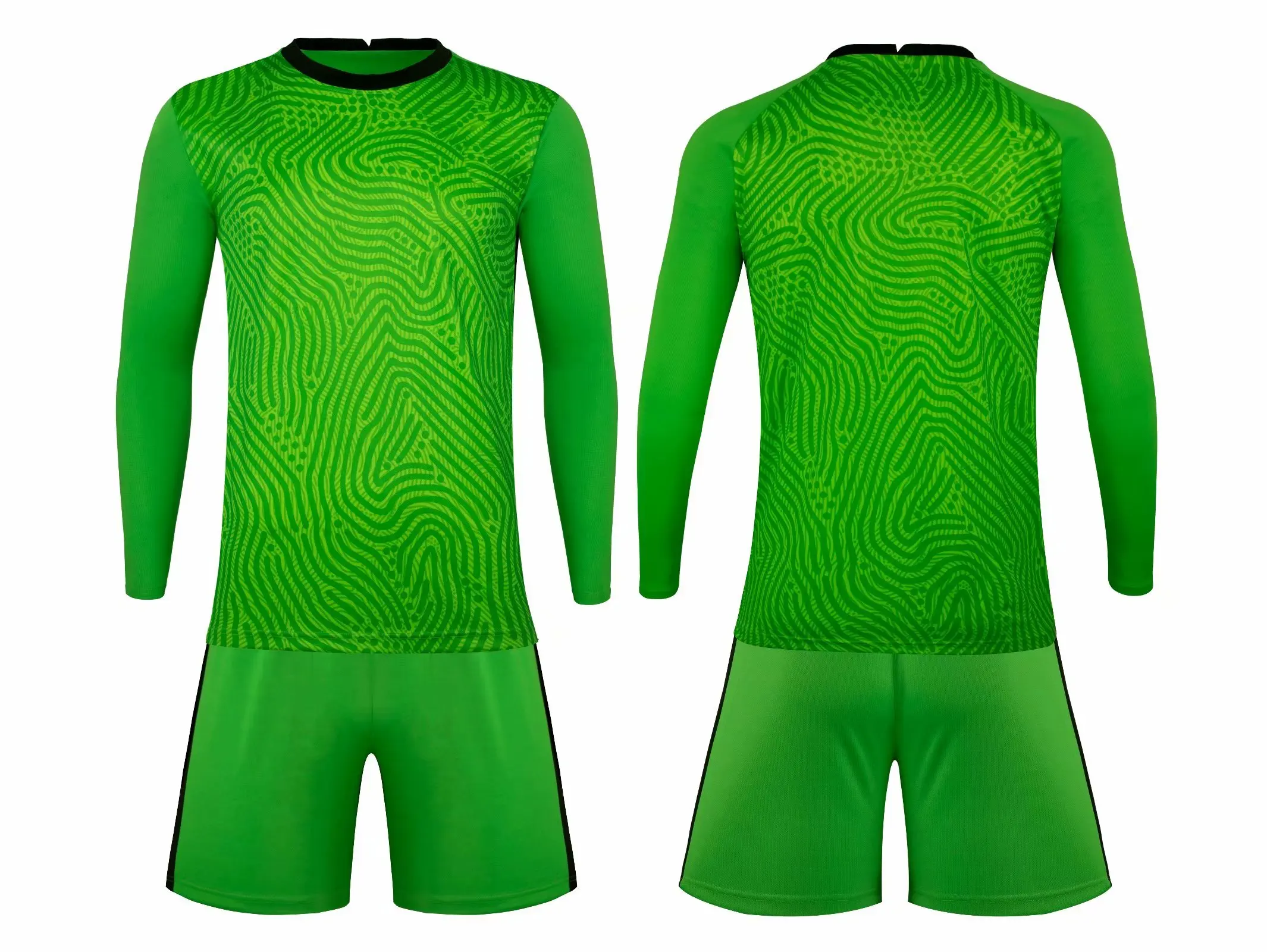 Детские длинные рукава Желтый Футбольный трикотаж комплект футбольной формы