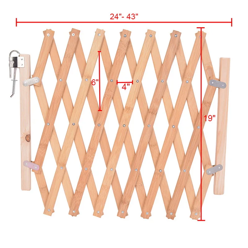 Dog Pet Fences Isolation Folding Safe Guard Simple Stretchable Wooden Fence Barrier Safety Gate Supplies | Дом и сад