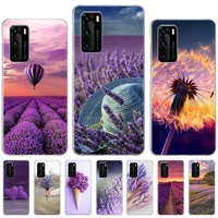 simple lavender purple flower bumper case for huawei honor 10 lite 8x 9x 20s 30s 50 pro mate 20 30 40 pro protect phone cover