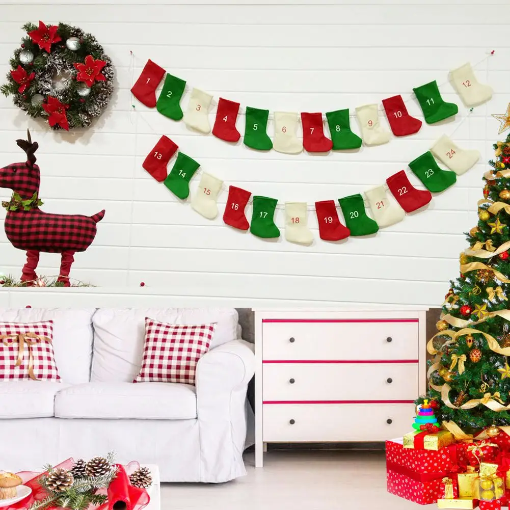 Милый Рождественский Подарочный пакет для детей носки с камином елкой