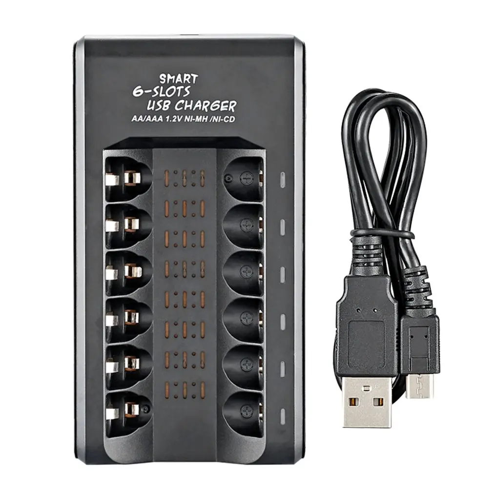 

Многофункциональное интеллектуальное зарядное устройство USB с шестью слотами для зарядки, многофункциональное зарядное USB-устройство для ...