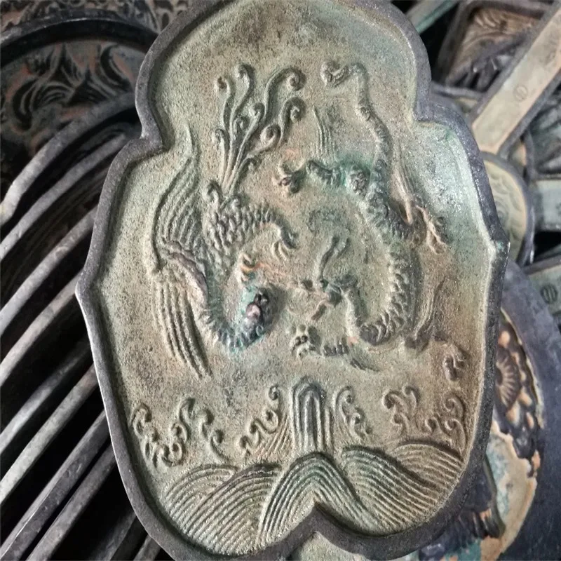 Старые китайские Бронзы геомантические зеркальные бронзы дракона и феникса | Дом