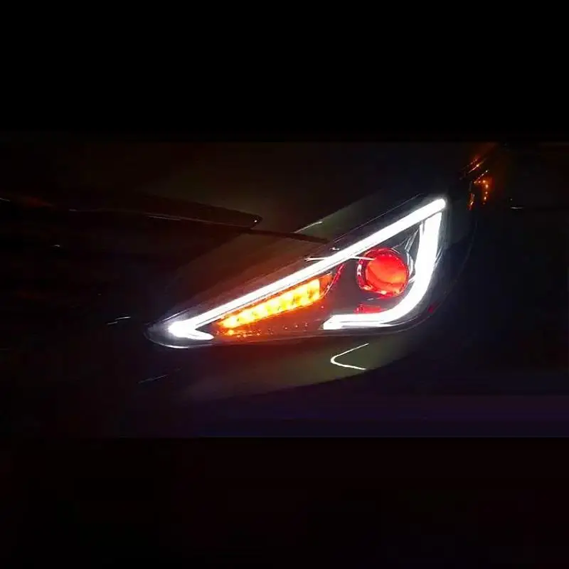 Neblineros Para Светодиодные Автомобильные наружные Автомобильные дневные ходовые фары, задние Автомобильные фары в сборе 15 для hyundai Sonata