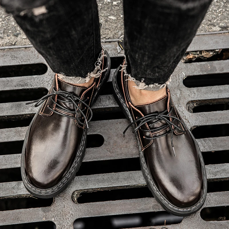 

High Quality Formal Shoes Men For Wedding Split Leather Dress Shoe Men Black Man Dress Shoes Round Toe Plus Size 44 45 Footwear