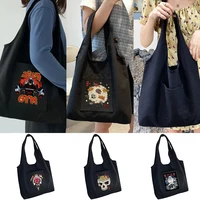 canvas bags women%e2%80%98s shopping bags commuter shopper shoulder bag reusable grocery black eco handbags female tote bag bolsas