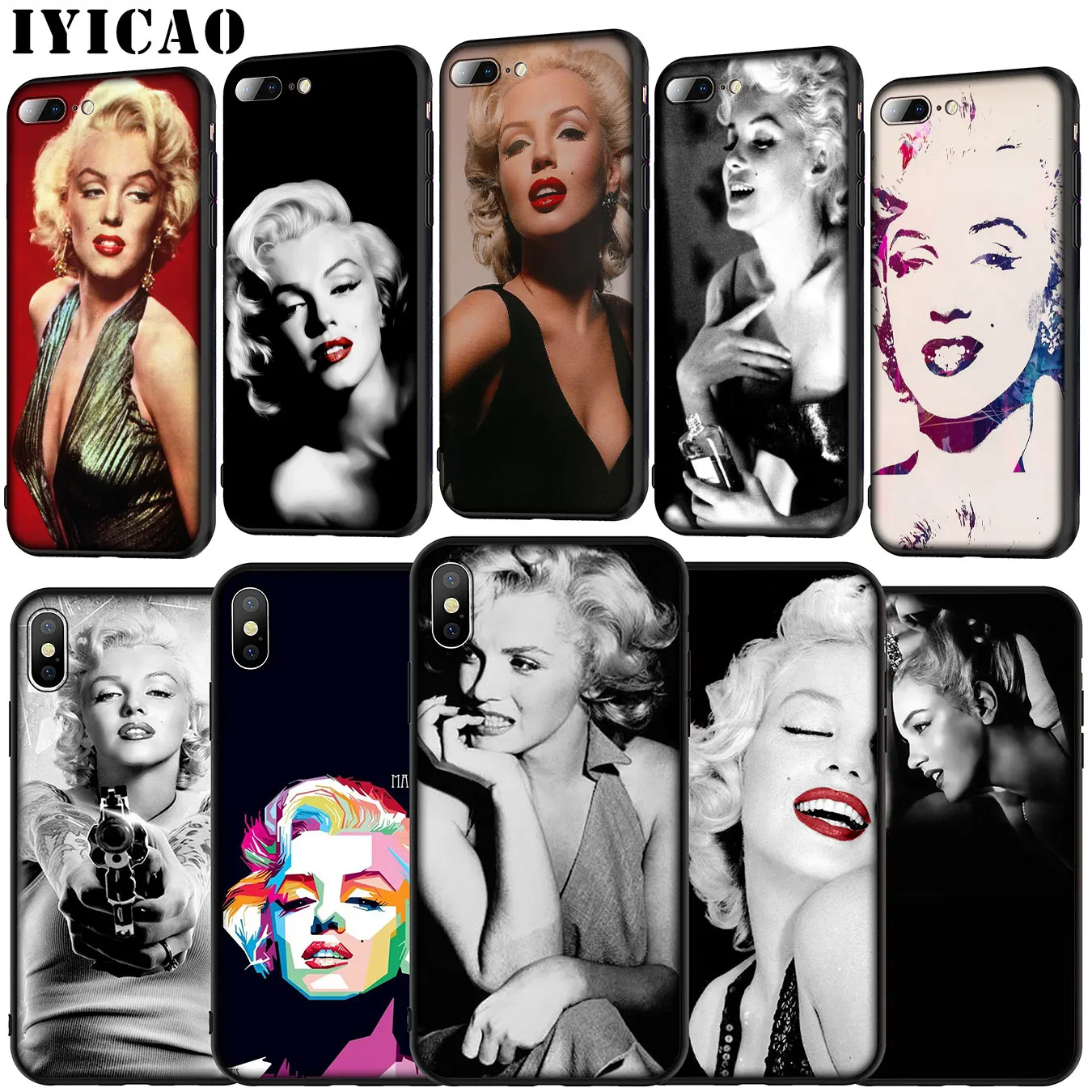 IYICAO Мэрилин Монро Pin Up Girl мягкий силиконовый чехол для iPhone 11 Pro XR X XS Max 6 6S 7 8 Plus 5 SE