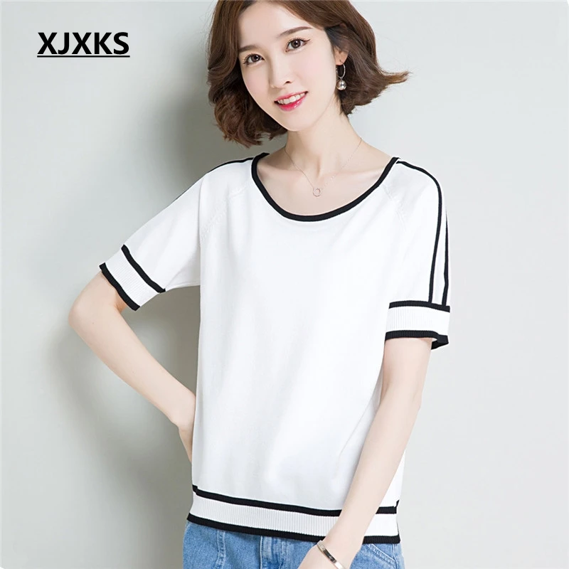 Женская футболка с коротким рукавом круглым вырезом и | одежда