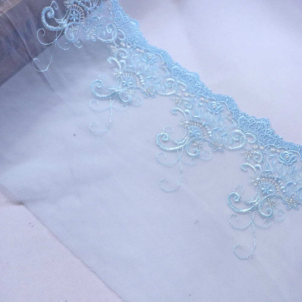 Тюлевая кружевная ткань для нижнего белья винтажная вышитая отделка 1 метр