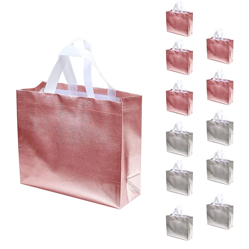 

12 шт., блестящие сумки-тоут для покупок