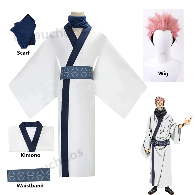 

Японское кимоно для косплея сукуна, карнавальный костюм на Хэллоуин, парик, юютсу, кайсен, рямень, сукуна