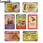 Винтажный металлический постер с едой, кофе, хот-дог, сыр, жестяная тарелка, доска для бургеров, букв, украшение для дома, ресторана, бара, клуба, настенное украшение 20x30 см