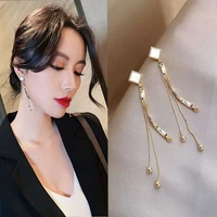 sterling silver tassel earring classic earrings for woman korean fashion jewelry luxury party girl unusual earrings elegant lady